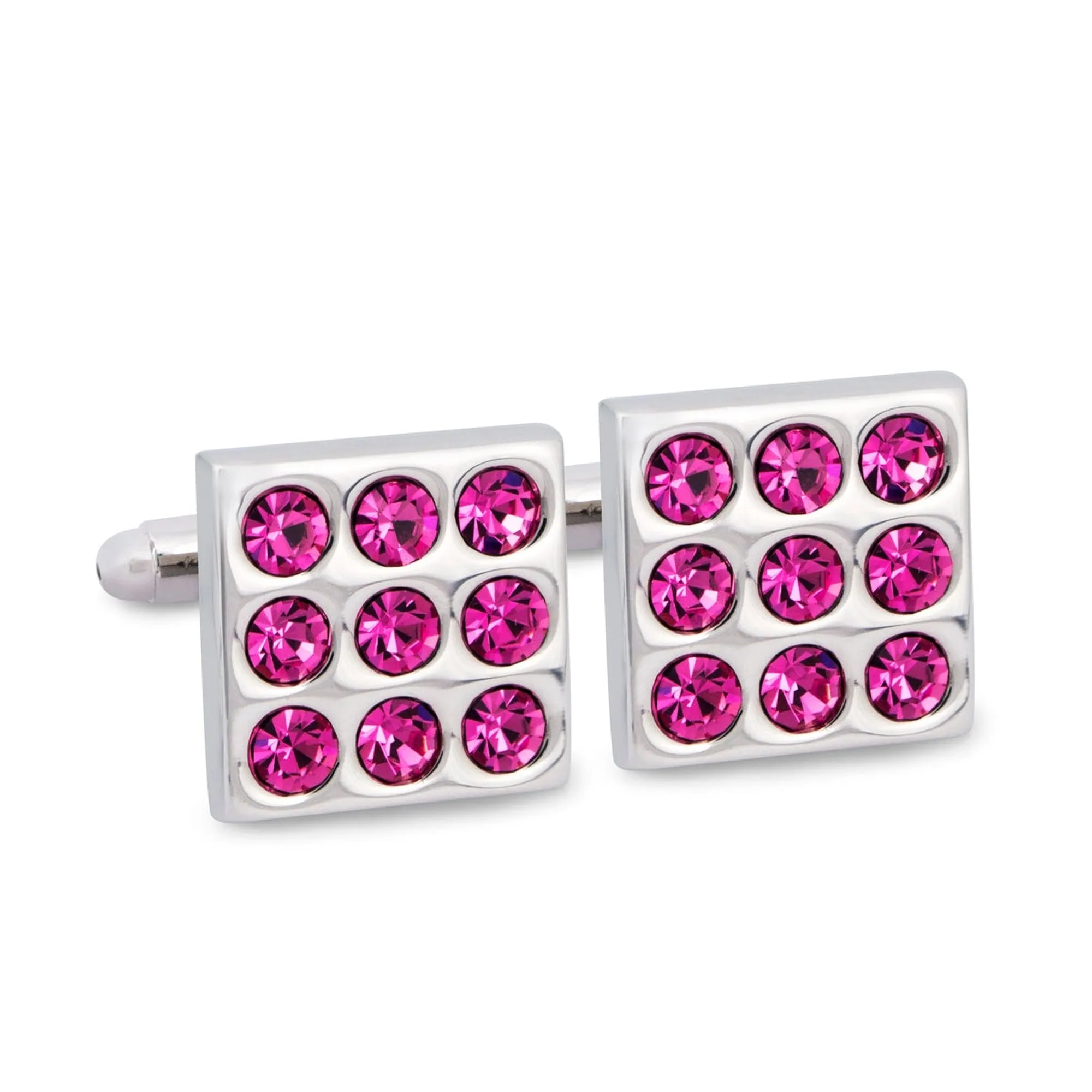 Round Crystals Cufflinks - Pink and Torquise  F/M (Online Exclusive)